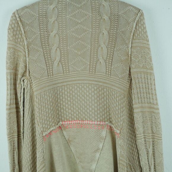 Free People XS Cardigan Chunky Knit Goblincore Fairy Grunge Boho Asymmetric - Picture 8 of 11